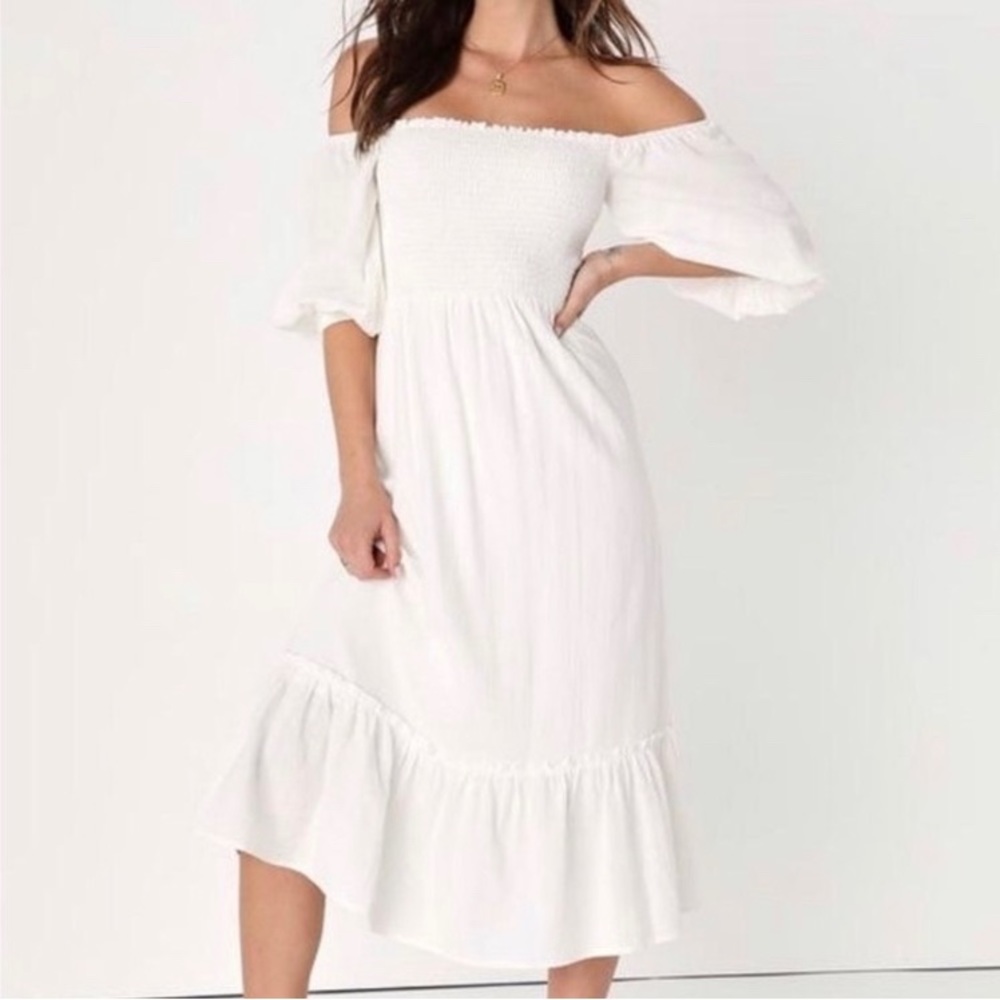 Lulu’s NWOT White Off The Shoulder Dress